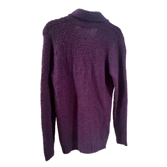 Cabela's wool blend cowl V-neck sweater purple small petite - Picture 2 of 6